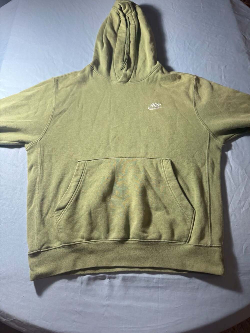 Nike Sportswear Club Fleece Pullover Hoodie Olive Green Men's Size S